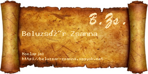 Beluzsár Zsanna névjegykártya